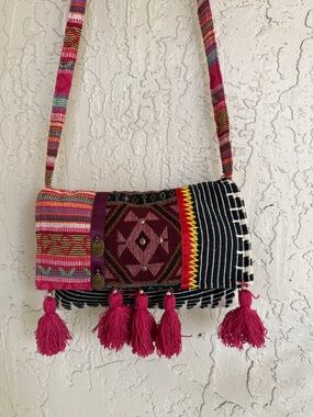 Calypso St. Barth Multicolor Embroidered Tassel Crossbody — Stella 9